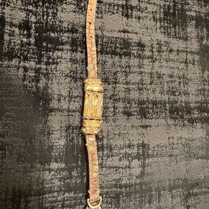 Gold and Brown bracelet with Textured Strap